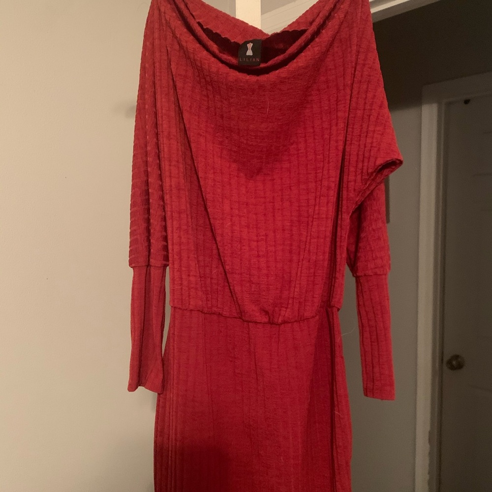Off the Shoulder Long Sleeve Dress